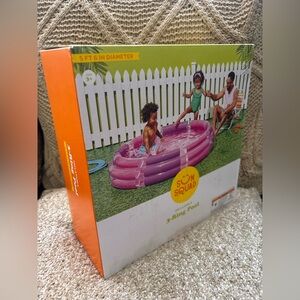 💜🩷NWT SUN SQUAD Pink and Purple Inflatable Kids Pool 💜🩷